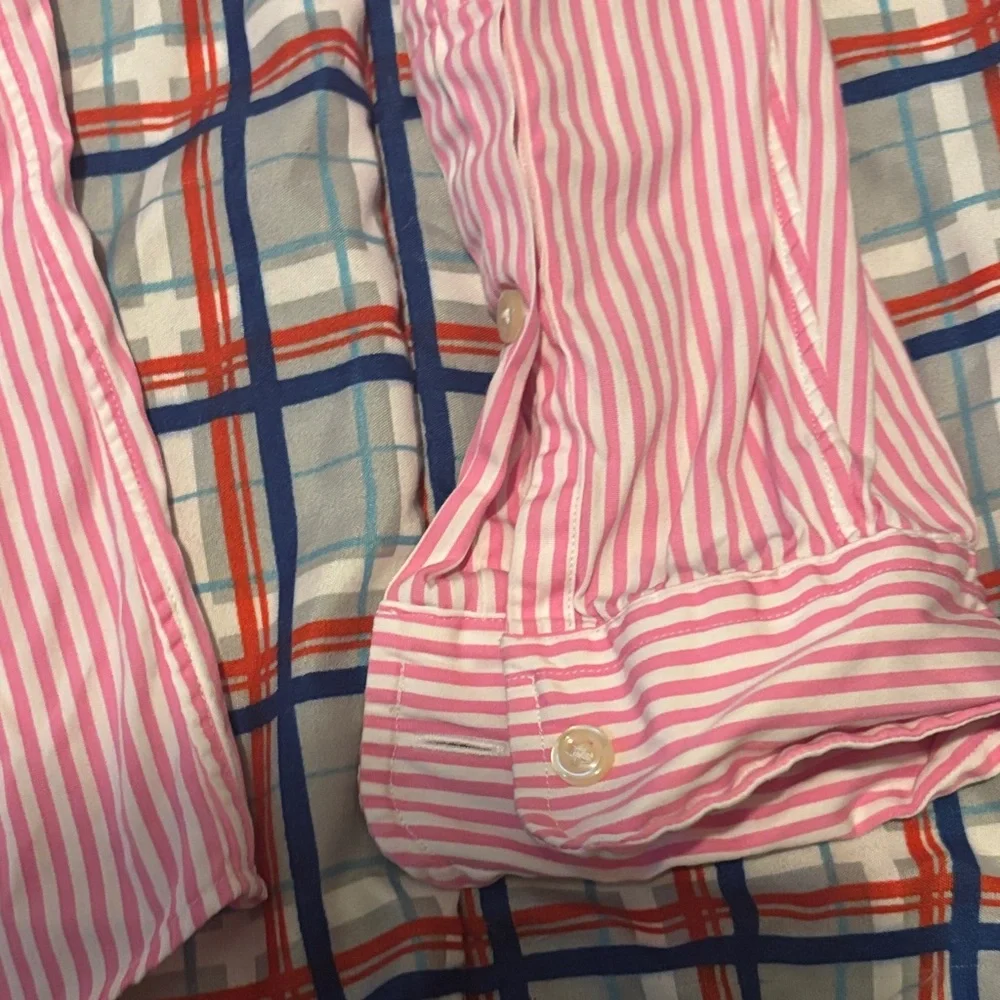 Polo by Ralph Lauren Pink and White Striped Button-Up Shirt - Picture 10 of 11